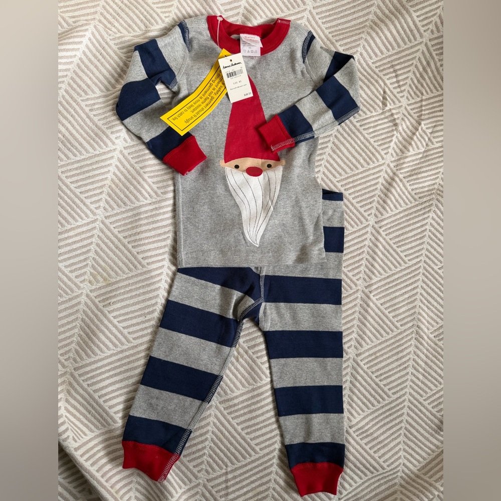 Hanna Andersson 2T 85cm pajamas- striped gnome